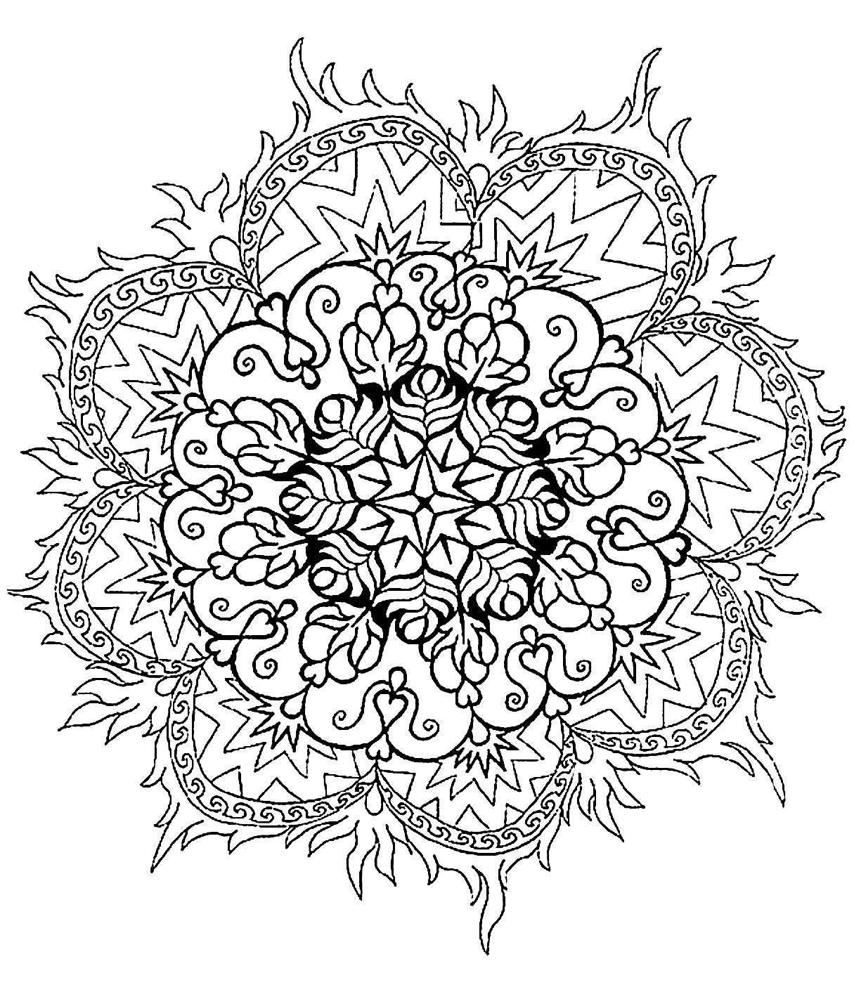 Mandala-a-colorier-difficult (4) (Schwierigkeitsgrad Mandalas : Schwierig)