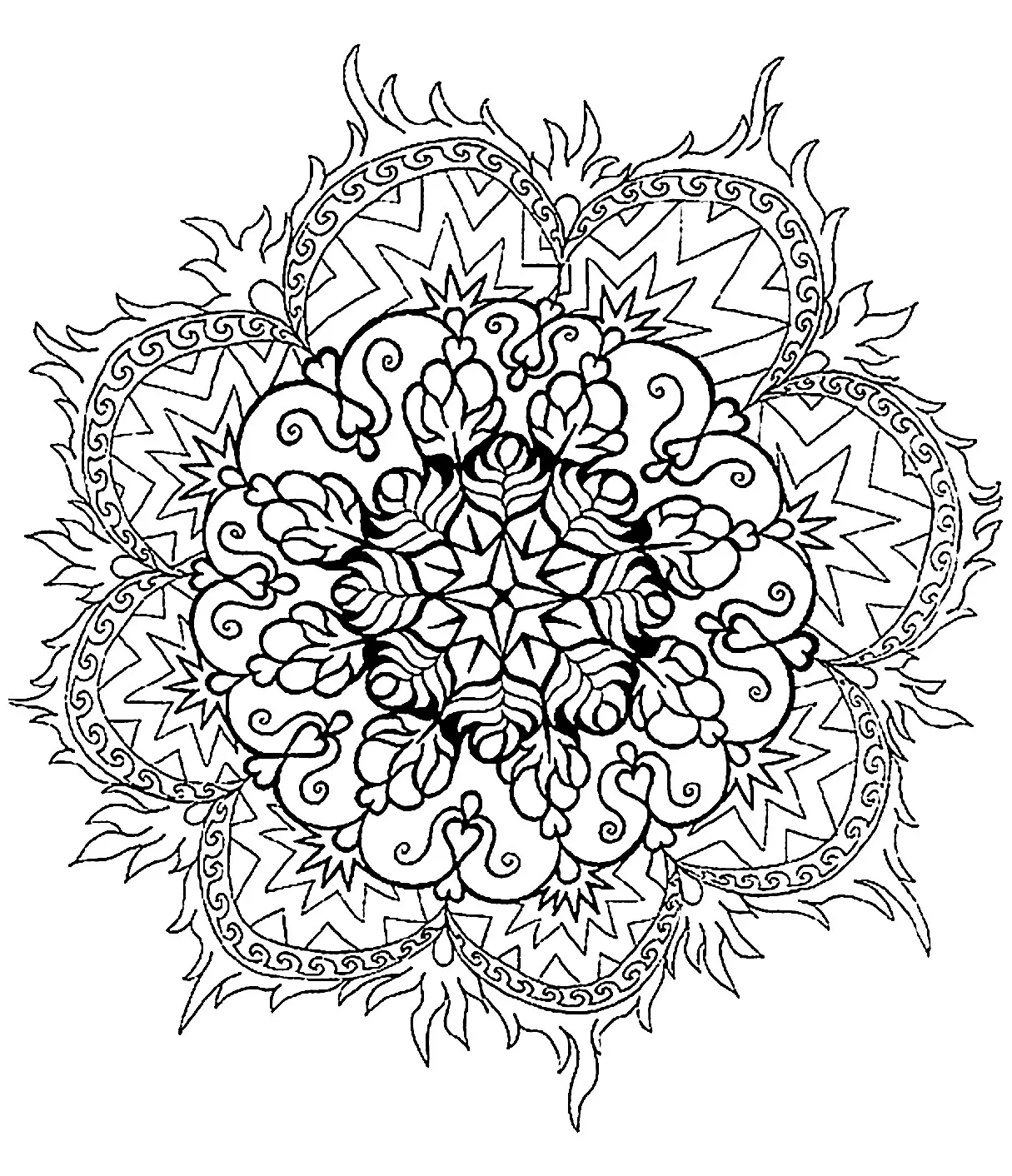 Mandala-a-colorier-difficult (4) (Schwierigkeitsgrad Mandalas : Schwierig)