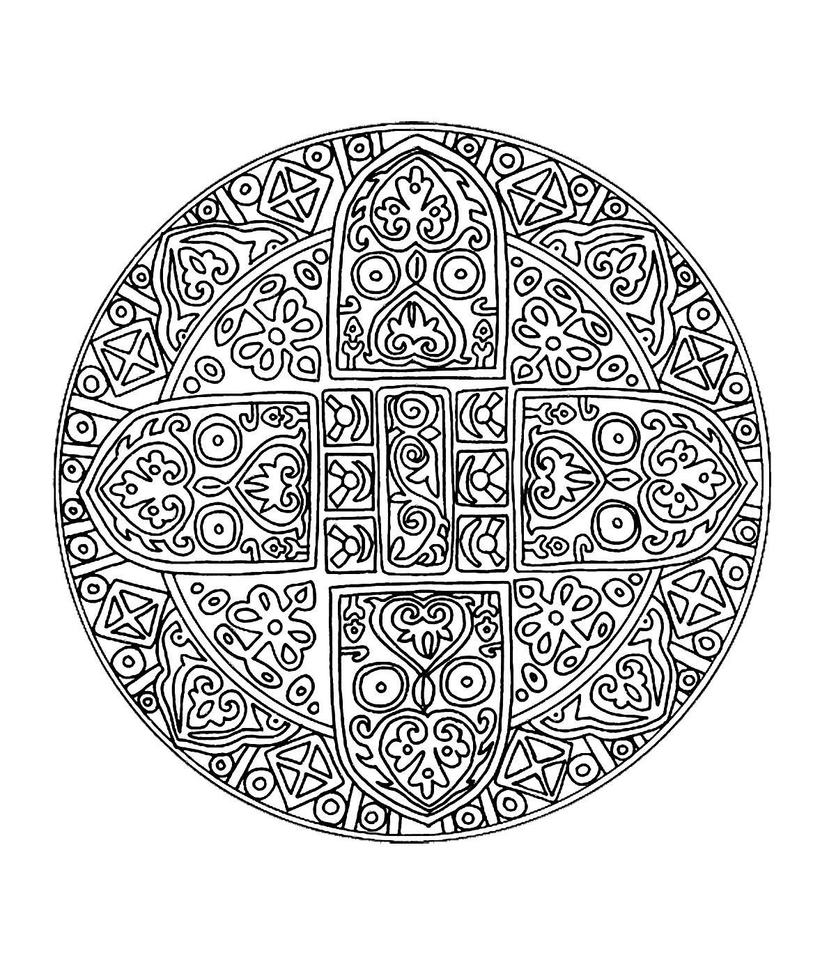 Mandala-a-colorier-difficult (1) (Schwierigkeitsgrad Mandalas : Schwierig)