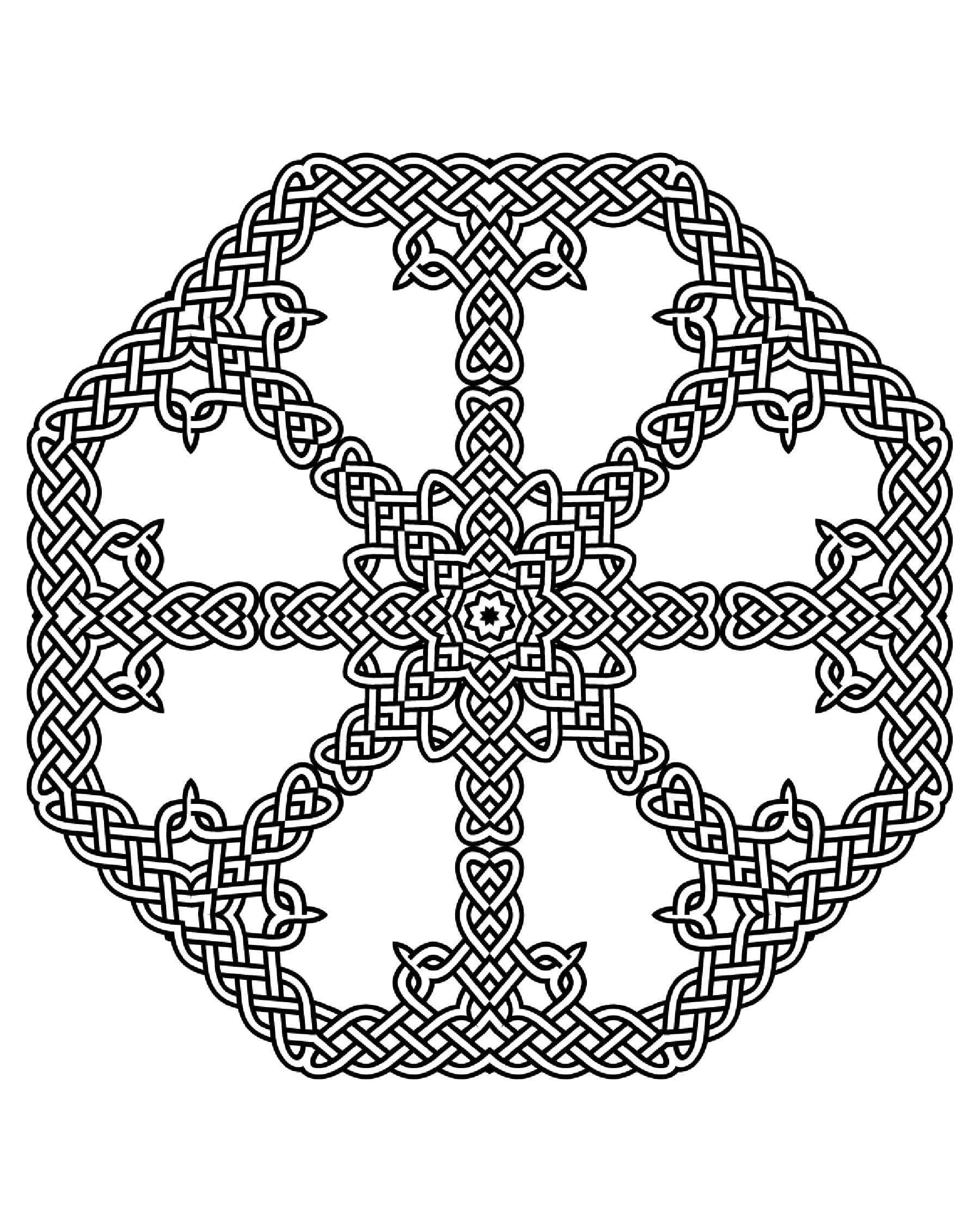 Schönes harmonisches keltisches Mandala (Schwierigkeitsgrad Mandalas : Schwierig)