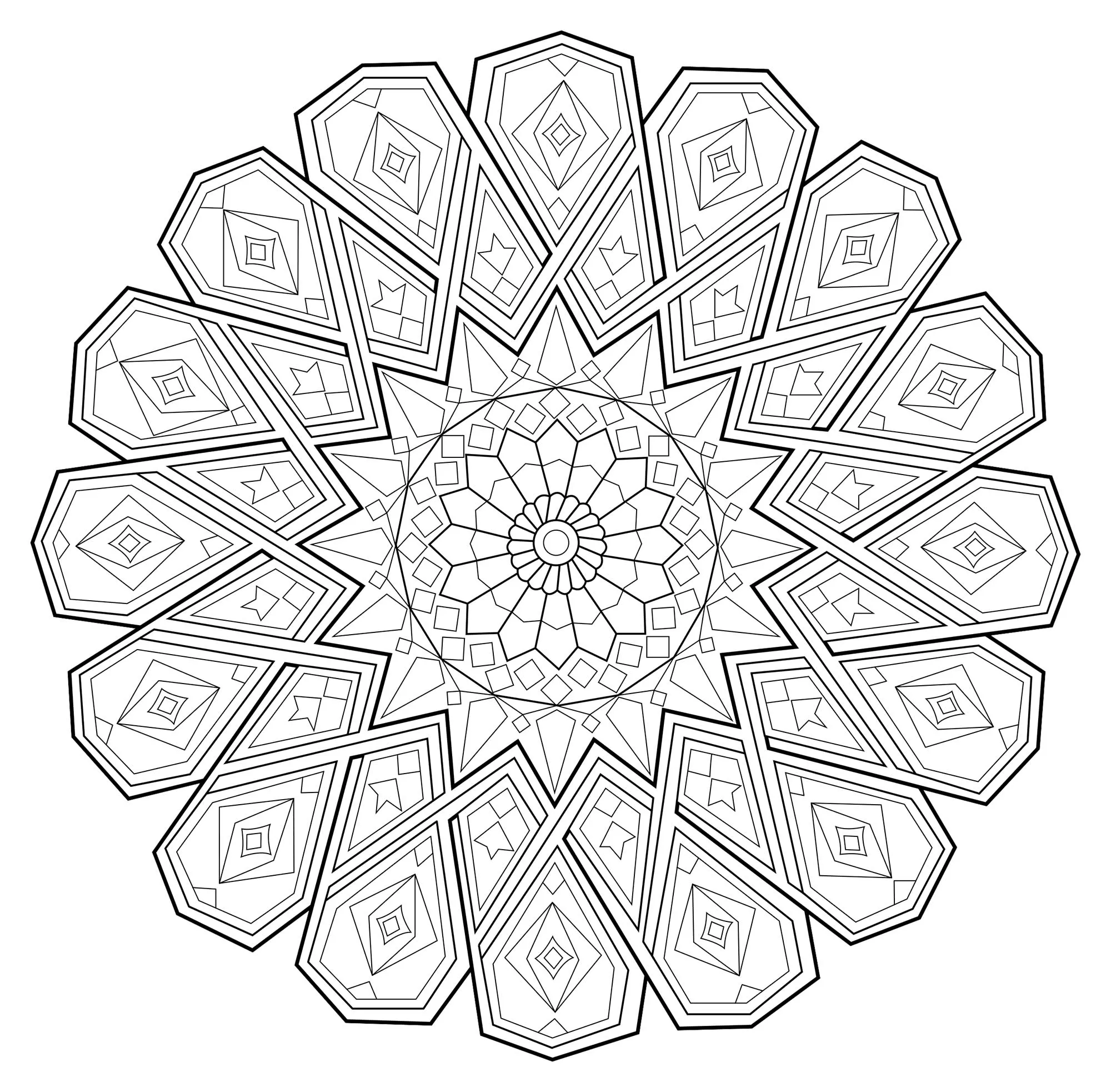 Mandala feine Linien (Schwierigkeitsgrad Mandalas : Schwierig)