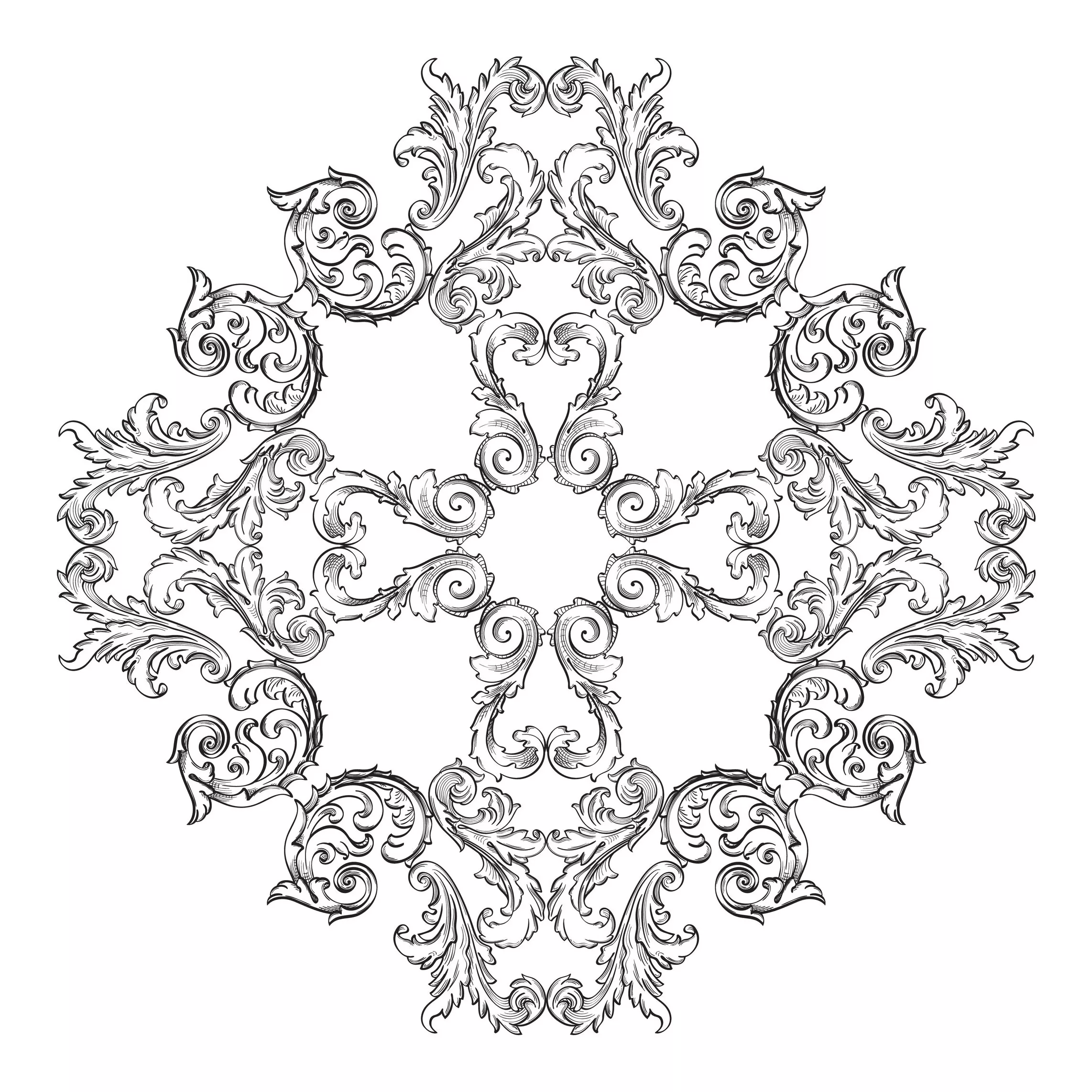 Mandala im komplexen Vintage-Stil (Schwierigkeitsgrad Mandalas : Schwierig)