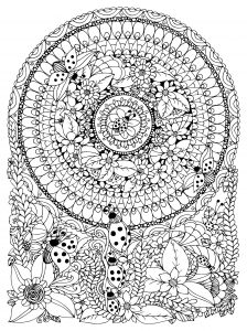 Mandala Blumen & Marienkäfer