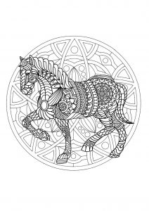 Mandala cheval 1 (schwierig)