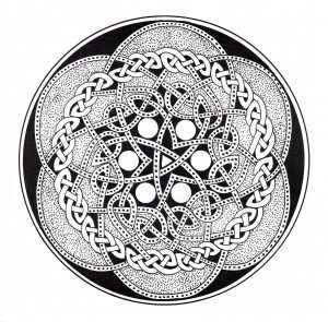 Schwieriges keltisches Mandala (Schwierigkeitsgrad Mandalas : Schwierig)