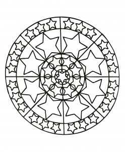 Mandala Mit 8 Großen Und Kleinen Sternen