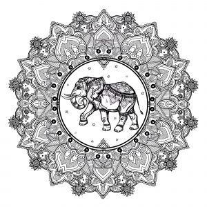 Mandala Elefant indischer Stil