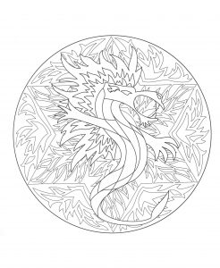 Hübsches Drachen Mandala