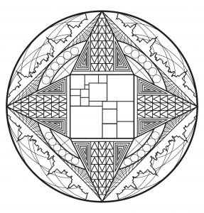 Komplexes Mandala und Stadt (Schwierigkeitsgrad Mandalas : Schwierig)