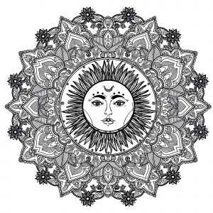 Mandala Sonne in der Mitte