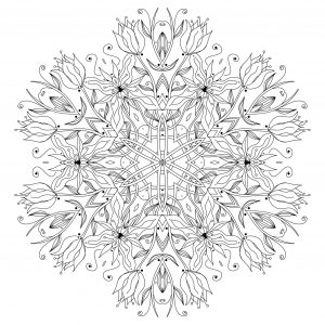 Einzigartiges, blumiges Mandala