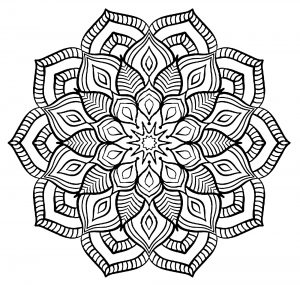 Mandala große Blume (Schwierigkeitsgrad Mandalas : Schwierig)