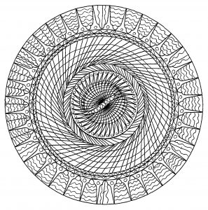 Abstraktes und komplexes Mandala (Schwierigkeitsgrad Mandalas : Schwierig)