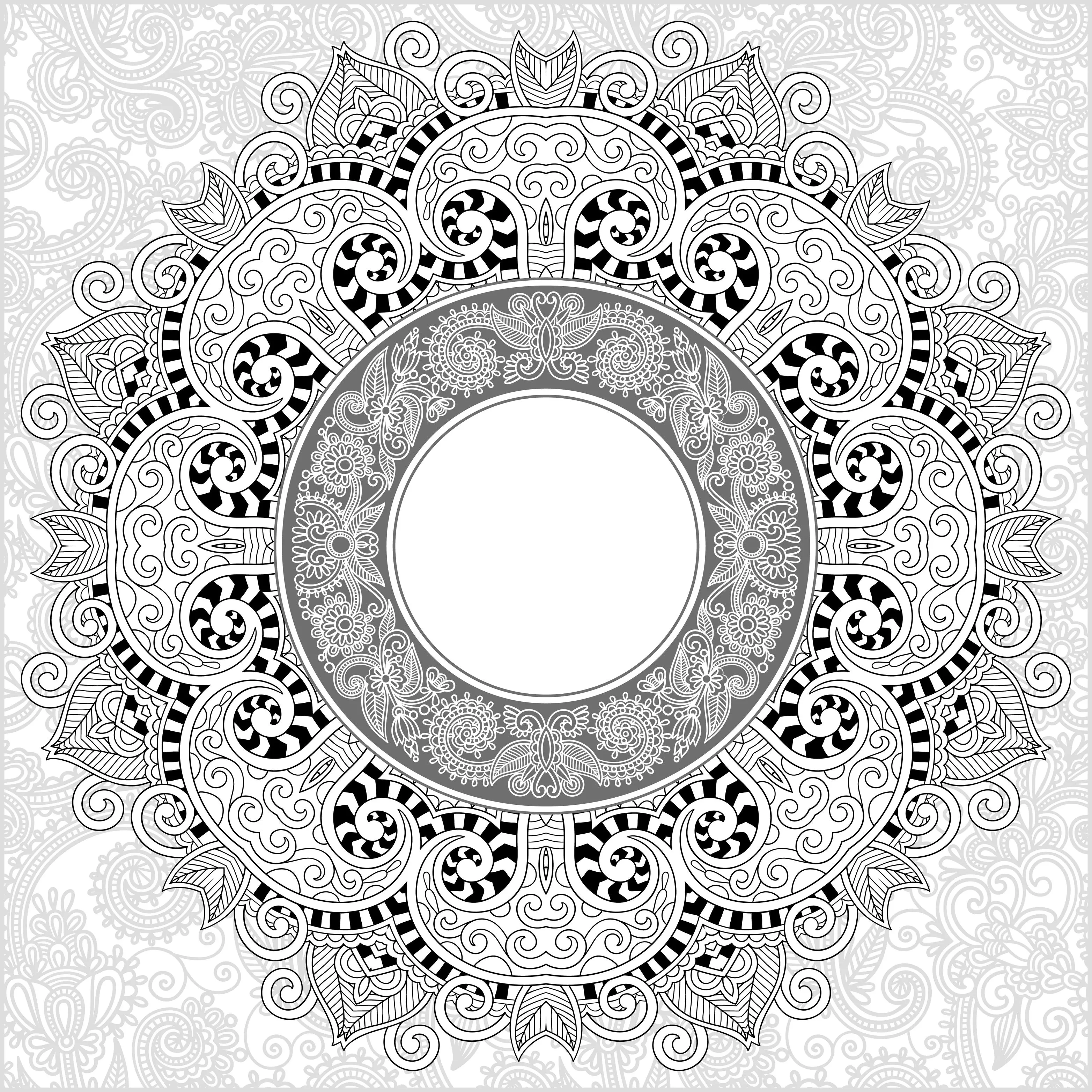 Feines und detailliertes Mandala (Schwierigkeitsgrad Mandalas: Sehr schwierig)