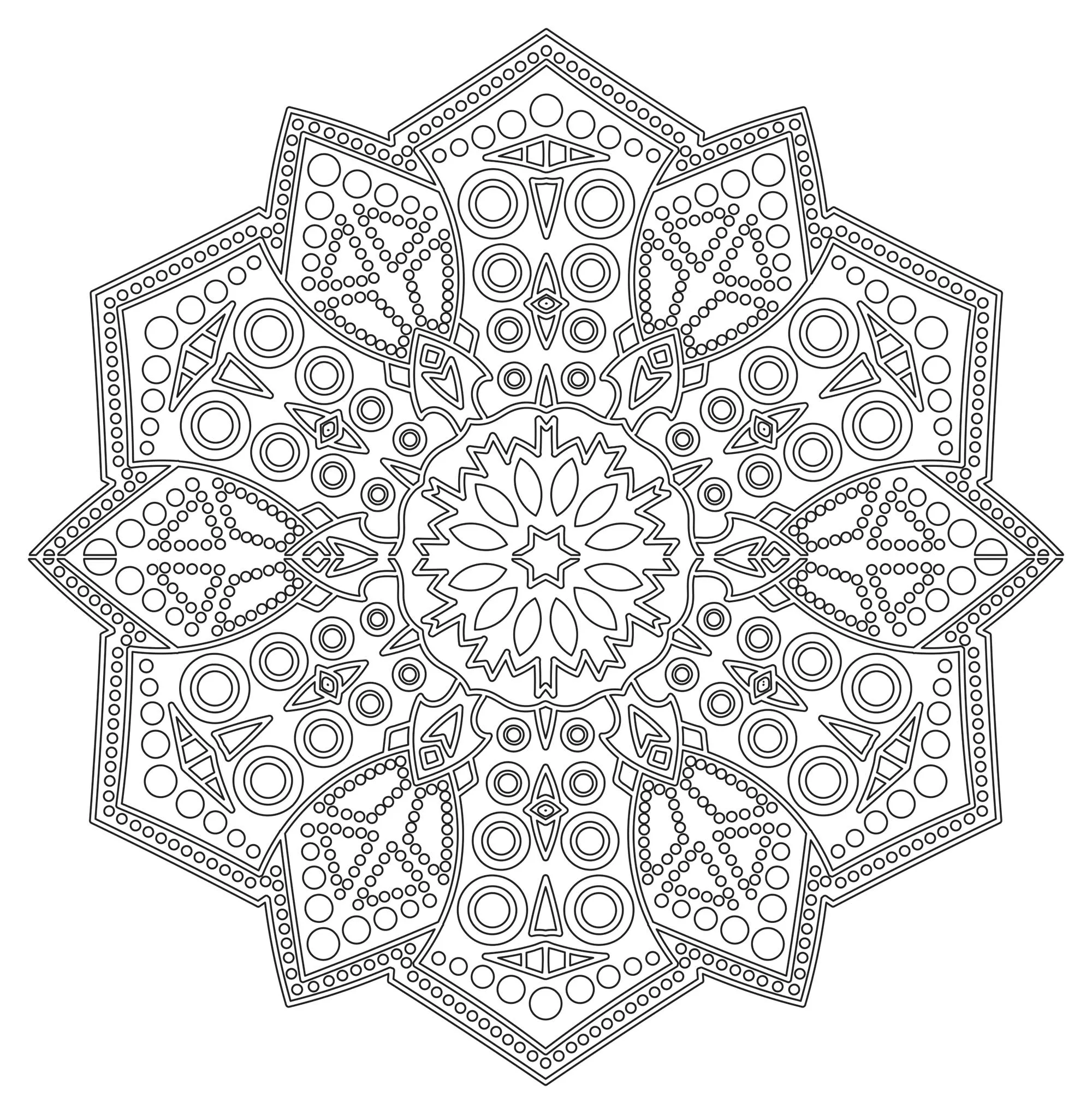 Mandala spitzen komplex (Schwierigkeitsgrad Mandalas: Sehr schwierig)