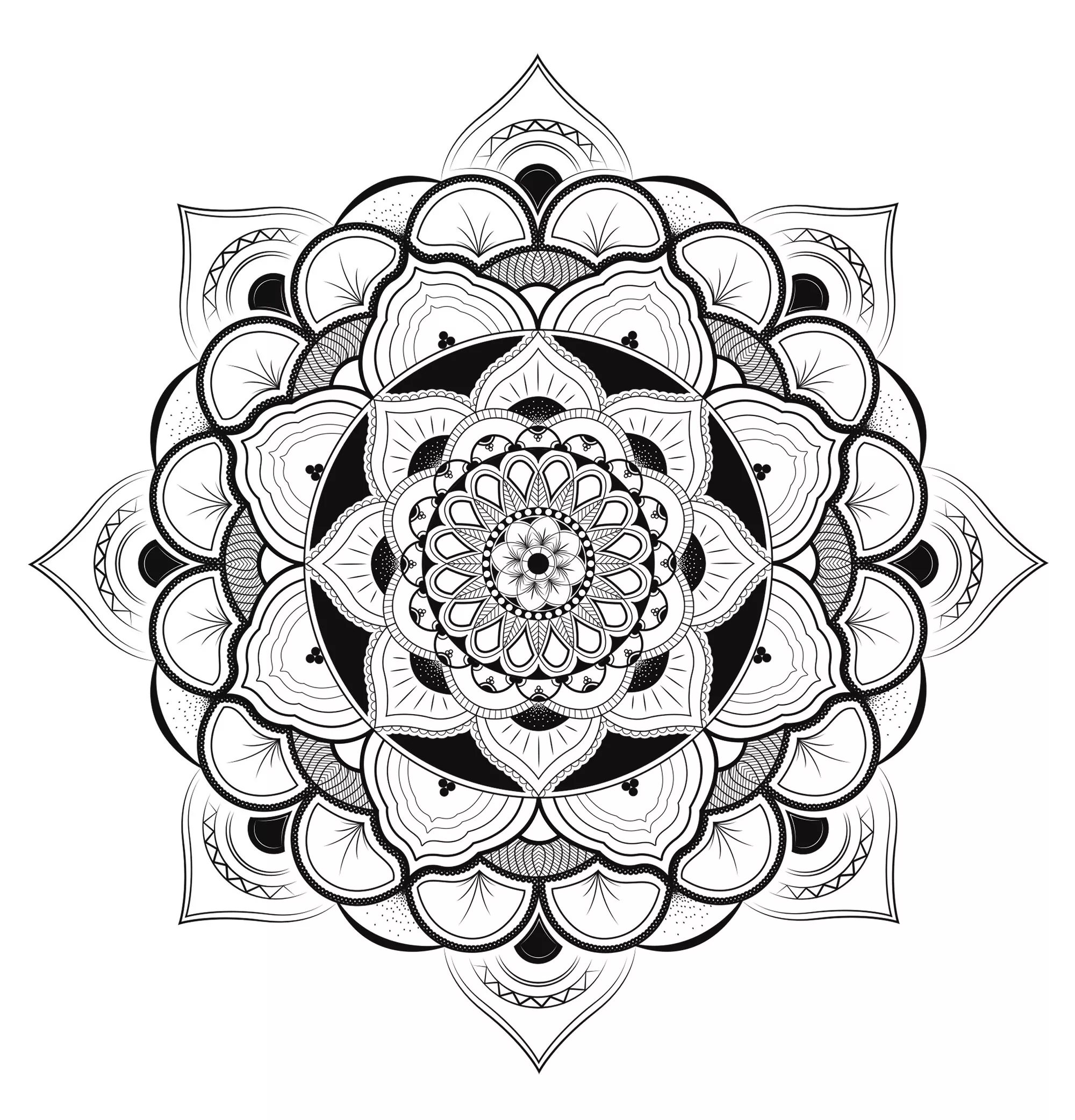 Exklusives harmonisches Mandala (Schwierigkeitsgrad Mandalas: Sehr schwierig)