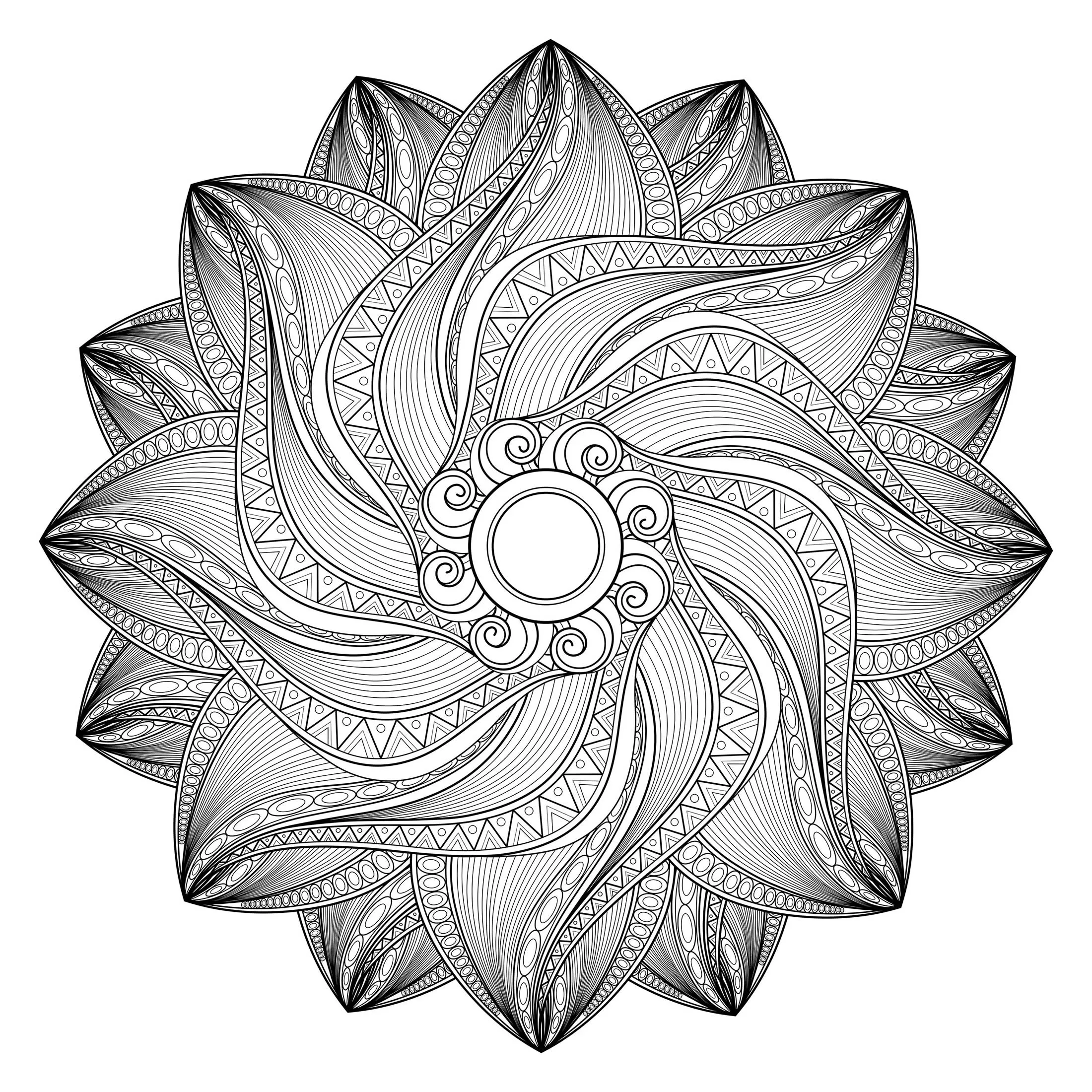 Ultrakomplexes bewegtes Mandala (Schwierigkeitsgrad Mandalas: Sehr schwierig)
