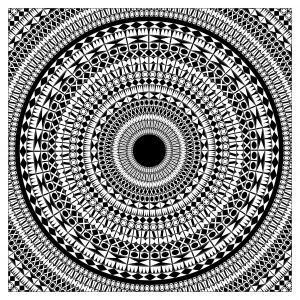 Un Mandala hypnotisant (Schwierigkeitsgrad Mandalas: Sehr schwierig)