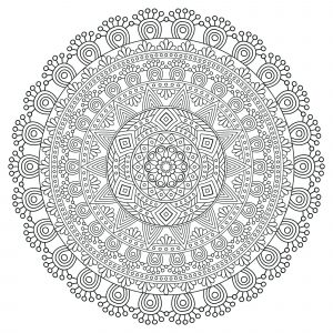 Sehr detailliertes Anti-Stress-Mandala