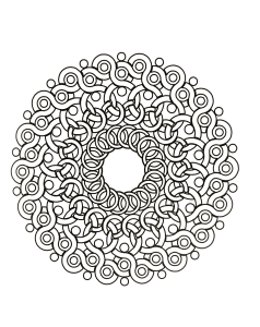 Mandala mit Formen, die an Brombeeren erinnern (Schwierigkeitsgrad Mandalas: Sehr schwierig)