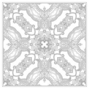 Quadratisches Mandala zu sehr kleinen Flächen (Schwierigkeitsgrad Mandalas: Sehr schwierig)