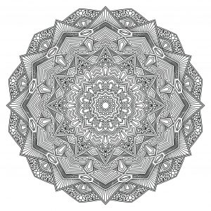 Eckiges Mandala mit mehreren Ebenen (Schwierigkeitsgrad Mandalas: Sehr schwierig)