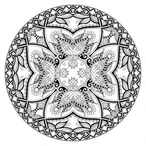 Sehr feines komplexes Mandala (Schwierigkeitsgrad Mandalas: Sehr schwierig)