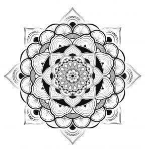Exklusives harmonisches Mandala (Schwierigkeitsgrad Mandalas: Sehr schwierig)