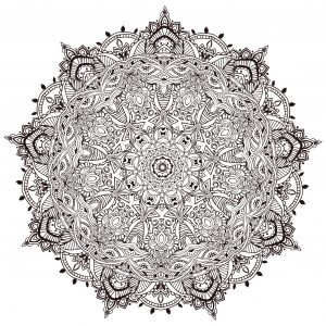 Ultradetailliertes Mandala (Schwierigkeitsgrad Mandalas: Sehr schwierig)