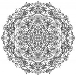 Mandala komplexe Blätter (Schwierigkeitsgrad Mandalas: Sehr schwierig)