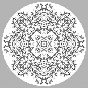 Komplexes Mandala mit sehr feinen (Schwierigkeitsgrad Mandalas: Sehr schwierig)