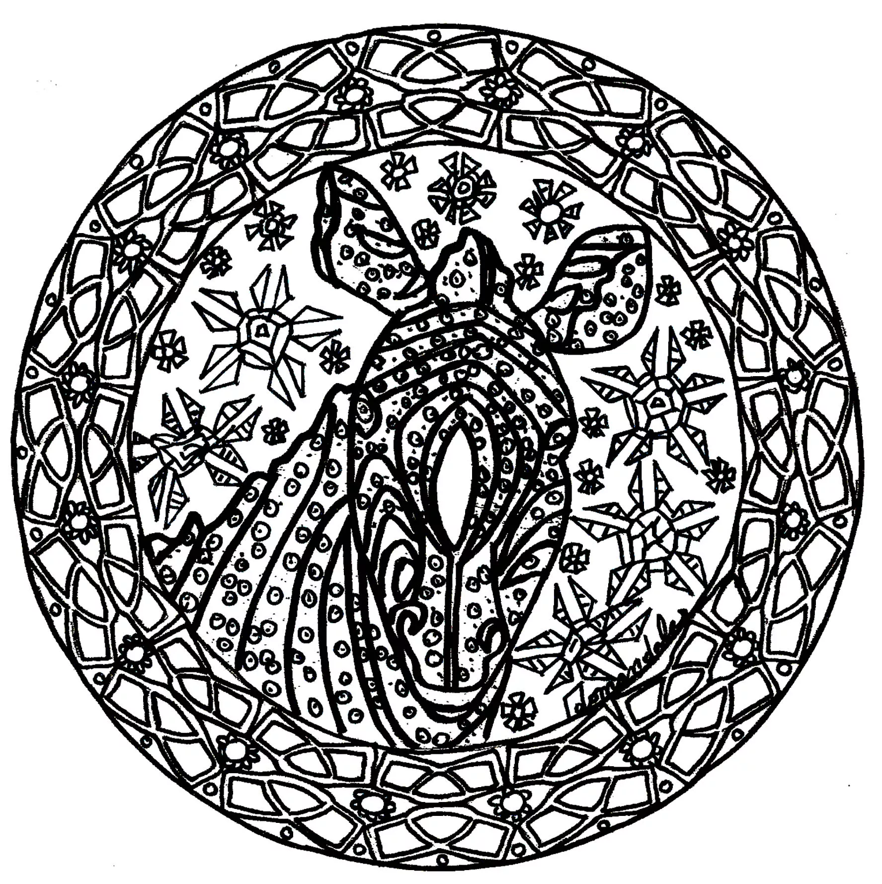 Mandala Zebra komplex (Thematische Mandalas : Tiere)