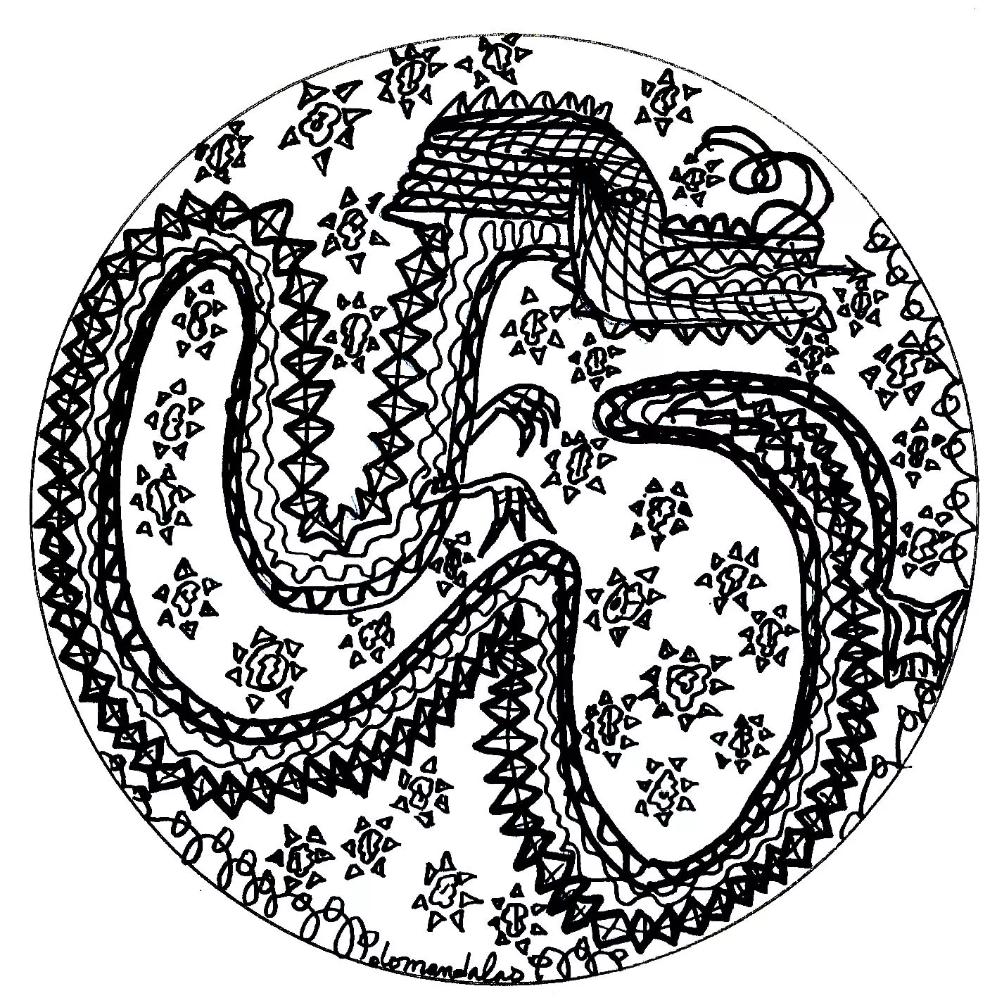 Mandala-Drache (Thematische Mandalas : Tiere)