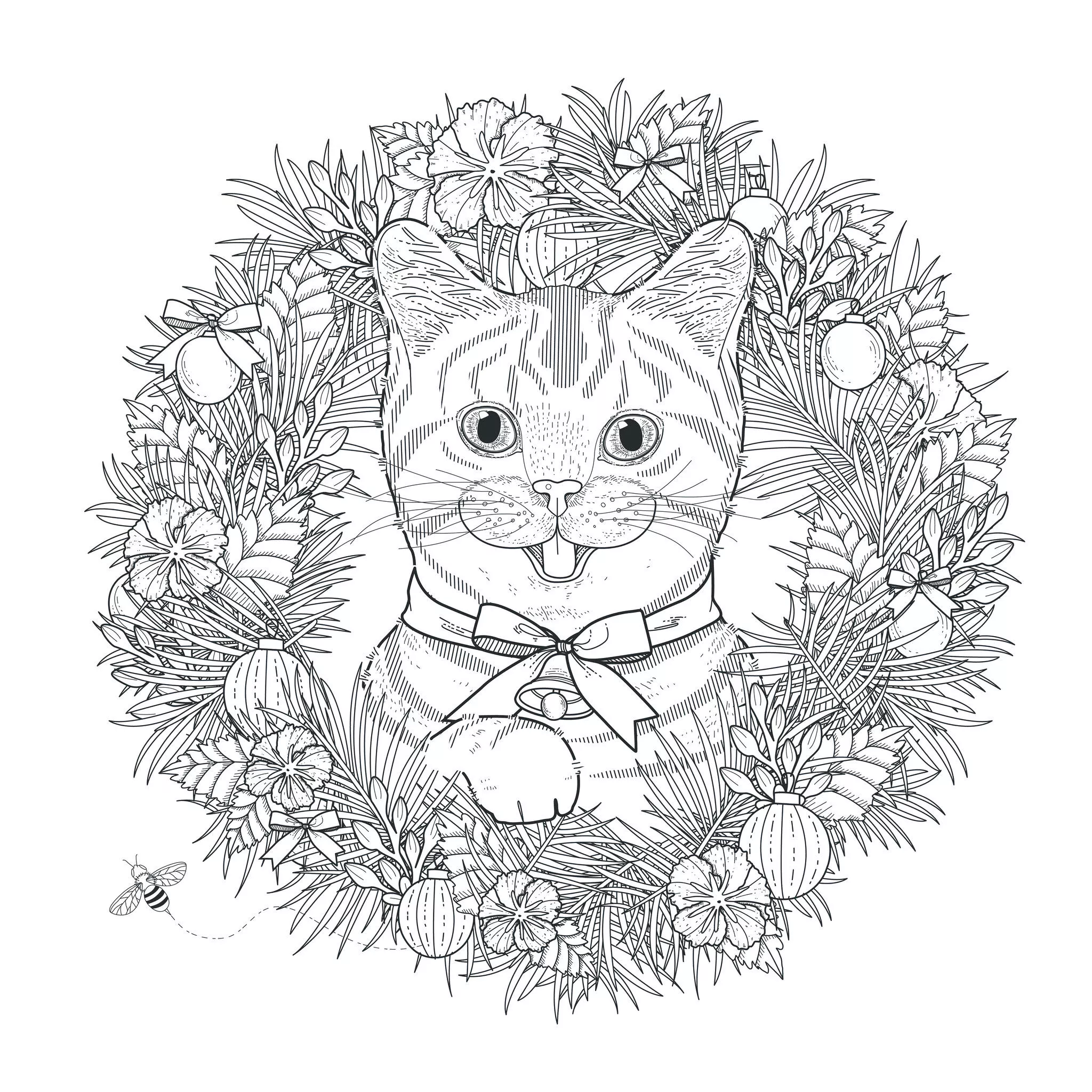 Mandala Katzenkopf (Thematische Mandalas : Tiere)