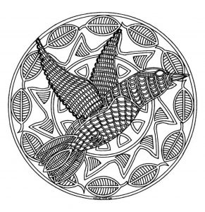 Mandala Lachender Vogel (Thematische Mandalas : Tiere)
