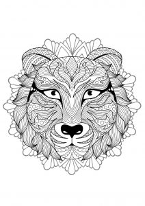 Mandala Tigerkopf - 4 (Thematische Mandalas : Tiere)