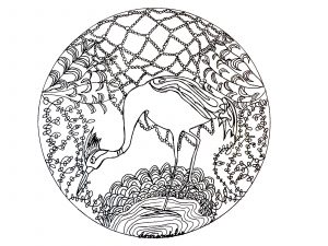 Mandala Reiher Einfach