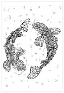 Mandala carpes einfach (Thematische Mandalas : Tiere)