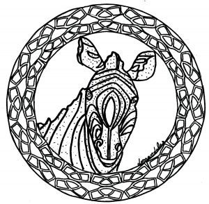 Einfaches Zebra-Mandala (Thematische Mandalas : Tiere)