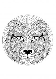Mandala Tigerkopf - 2 (Thematische Mandalas : Tiere)