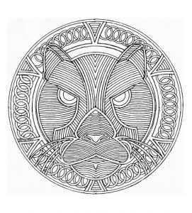 Mandala Katzenkopf (Thematische Mandalas : Tiere)