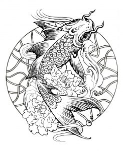 Mandala Schwimmender Karpfen