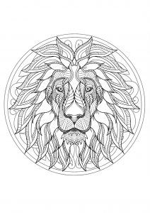 Mandala Löwenkopf - 1 (Thematische Mandalas : Tiere)