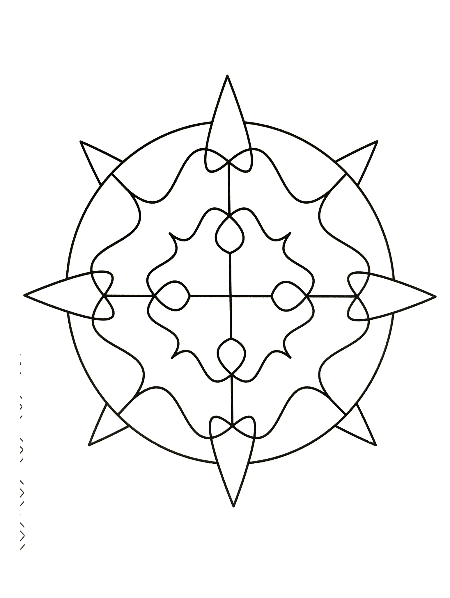 Mandala mit lustigen Spitzen (Thematische Mandalas : Zen & Anti-Stress)