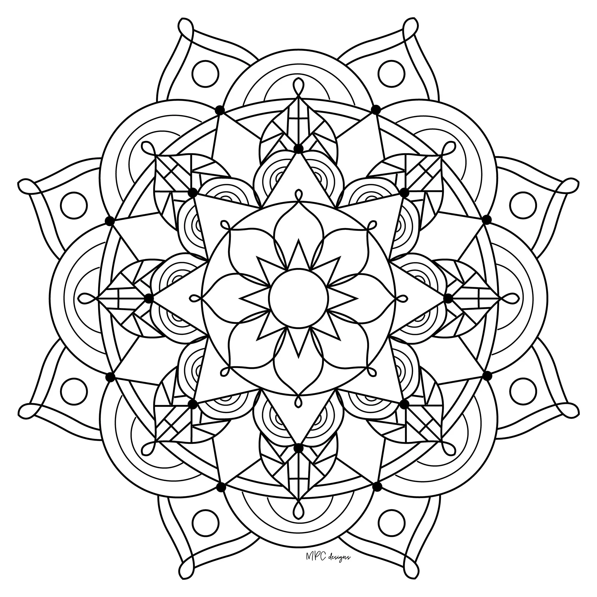 Schönes, stresslösendes Mandala (Thematische Mandalas : Zen & Anti-Stress)