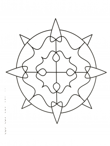 Mandala mit lustigen Spitzen (Thematische Mandalas : Zen & Anti-Stress)