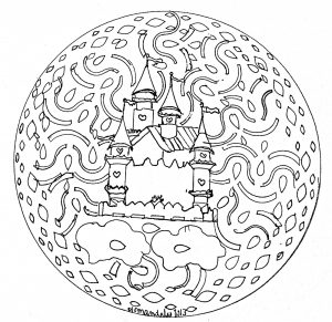 Mandala "Schloss" von Domandala (Thematische Mandalas : Zen & Anti-Stress)