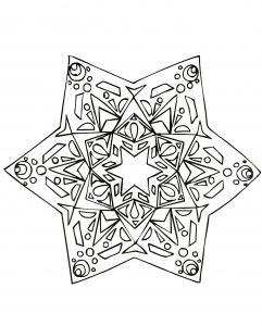 Handgezeichnetes Stern-Mandala (Thematische Mandalas : Zen & Anti-Stress)