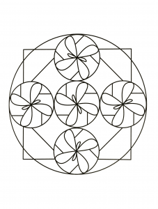 Einfaches Mandala mit schmetterlingsähnlichen Formen