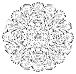 Abstraktes Mandala mit feinen Linien (Thematische Mandalas : Zen & Anti-Stress)